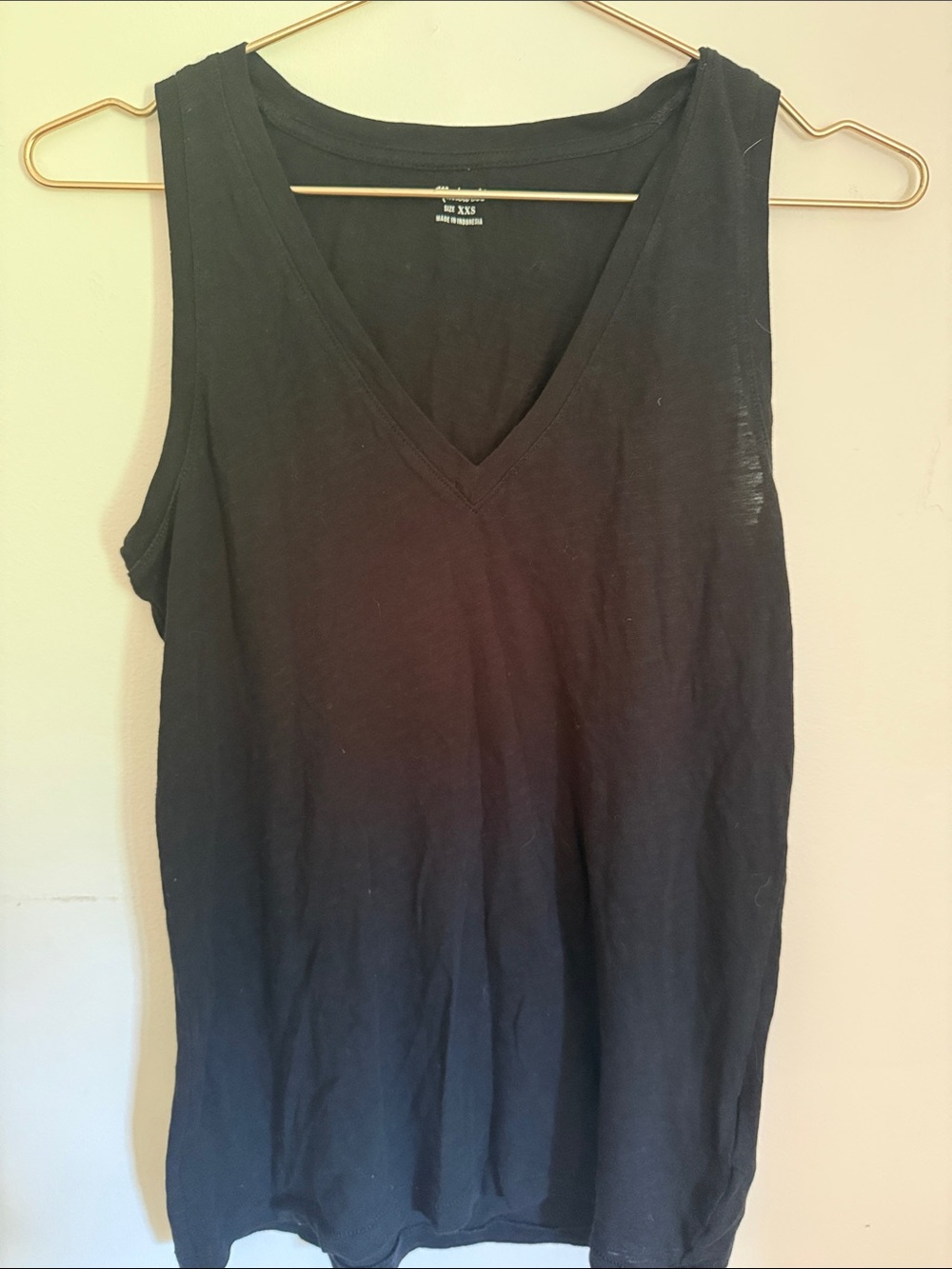 Madewell Black V-Neck Sleeveless Tank
